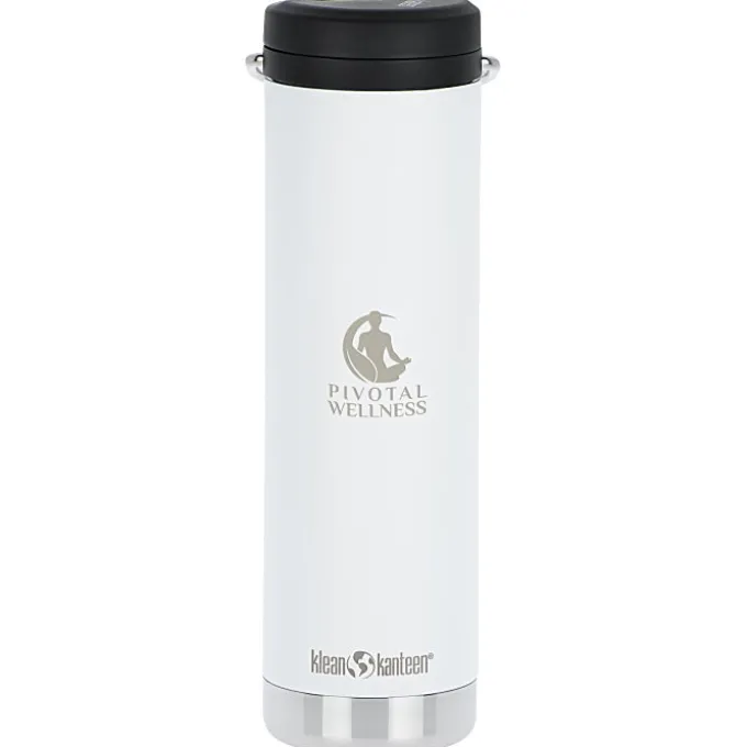 Klean Kanteen TKWide Vacuum Bottle with Straw Lid - 20 oz - Laser Engraved