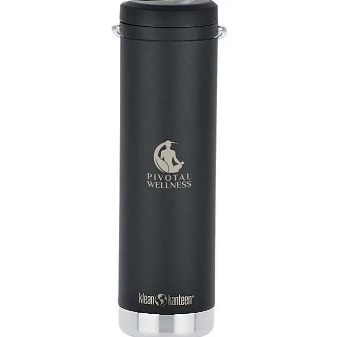 Klean Kanteen TKWide Vacuum Bottle with Straw Lid - 20 oz - Laser Engraved