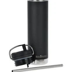 Klean Kanteen TKWide Vacuum Bottle with Straw Lid - 20 oz - Laser Engraved