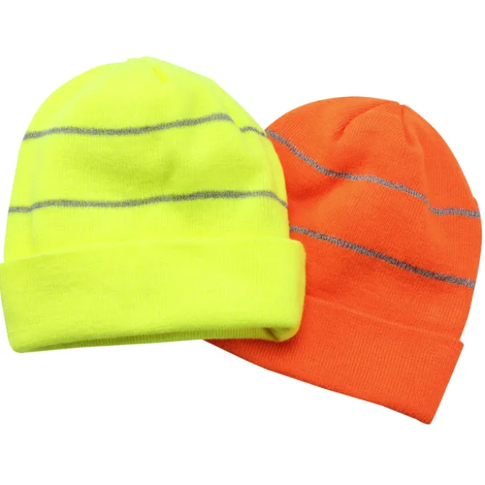 Knit Beanie with Reflective Stripes