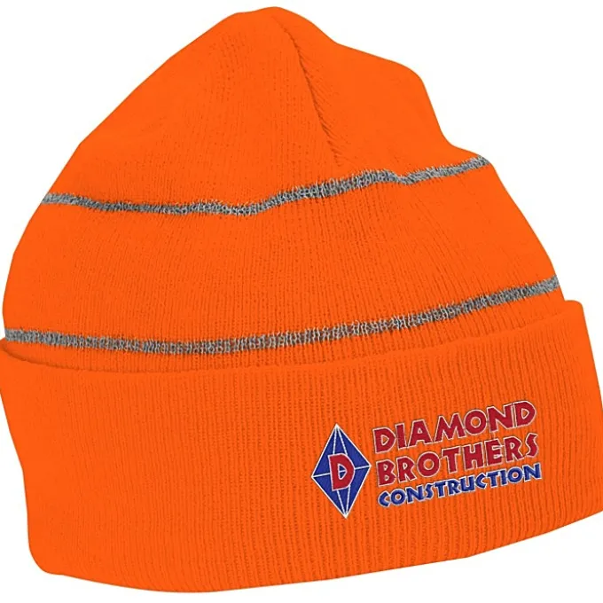 Knit Beanie with Reflective Stripes
