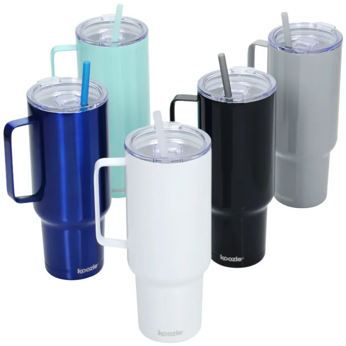 Koozie® Big Vacuum Mug with Straw - 40 oz - 24 hr