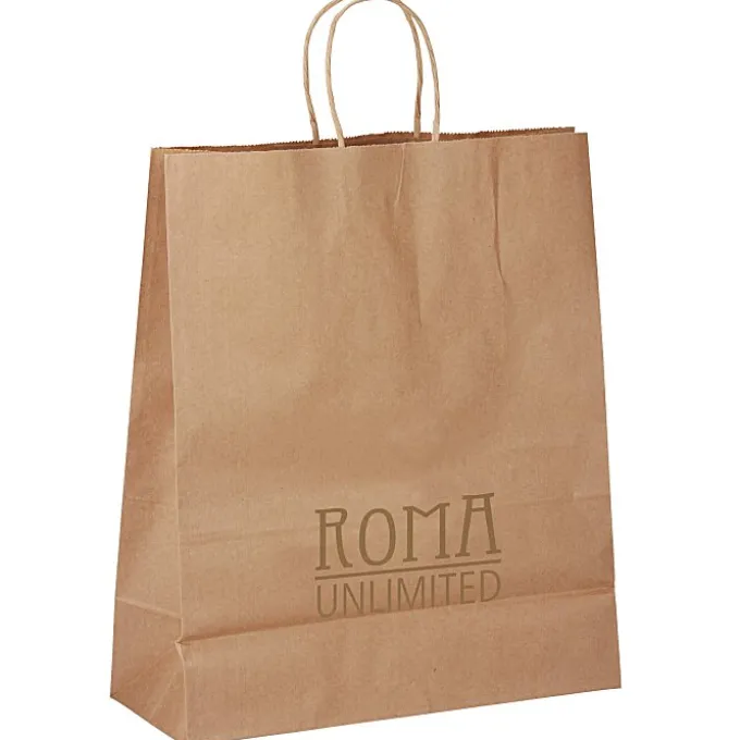 Kraft Paper Brown Shopping Bag - 15 inches x 13 inches