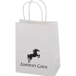 Kraft Paper White Shopping Bag - 10 3/4 inches x 8 inches