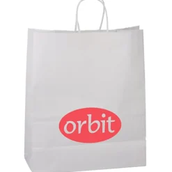 Kraft Paper White Shopping Bag - 15 inches x 13 inches