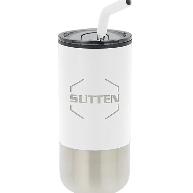 Lagom Tumbler with Stainless Straw - 16 oz - Laser Engraved