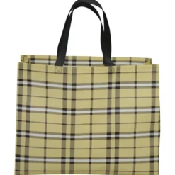 Laminated Non-Woven Plaid Tote
