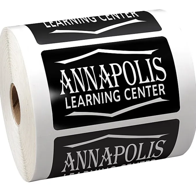 Lapel Sticker by the Roll - Rectangle - 3-1/2 inches x 2-3/16 inches