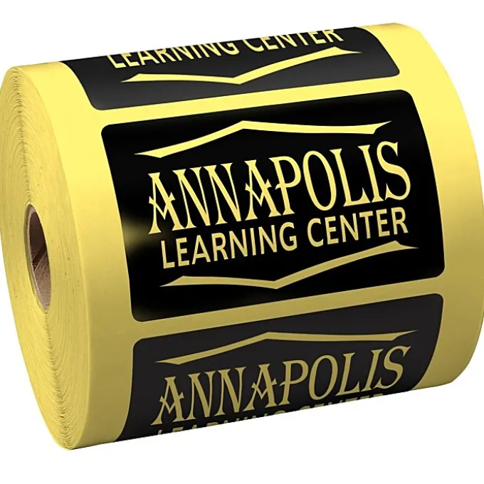 Lapel Sticker by the Roll - Rectangle - 3-1/2 inches x 2-3/16 inches