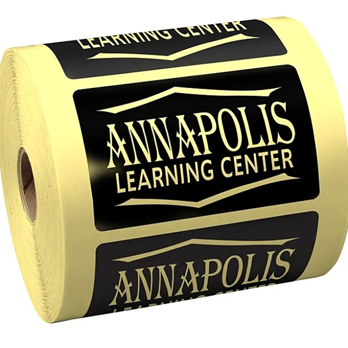 Lapel Sticker by the Roll - Rectangle - 3-1/2 inches x 2-3/16 inches
