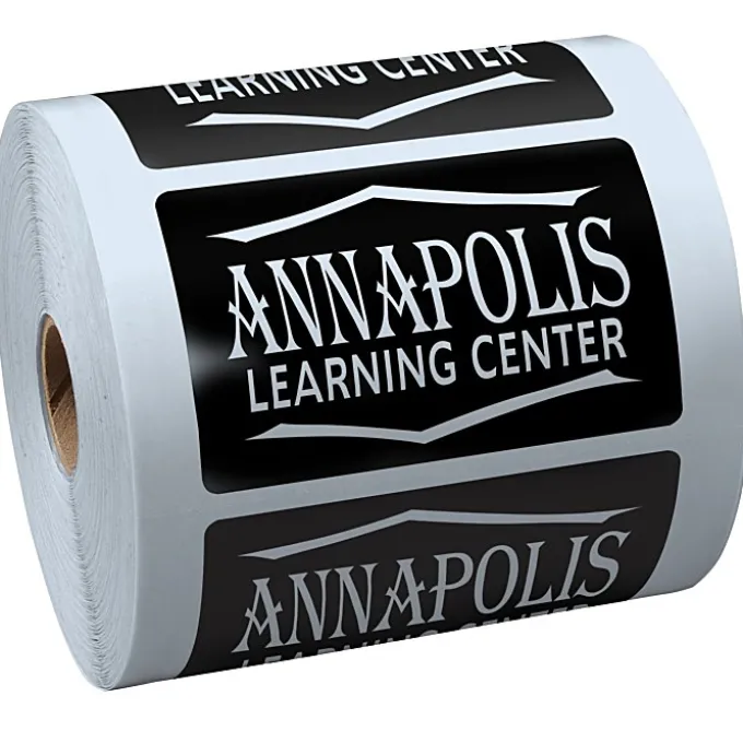 Lapel Sticker by the Roll - Rectangle - 3-1/2 inches x 2-3/16 inches