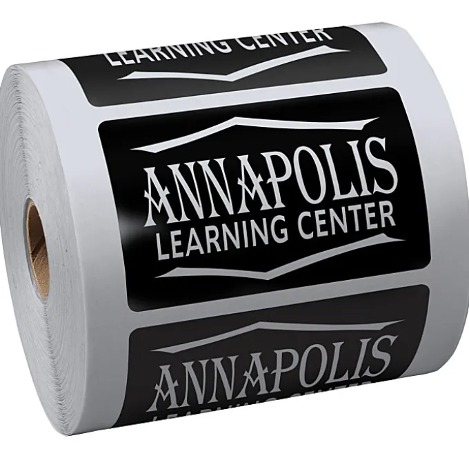 Lapel Sticker by the Roll - Rectangle - 3-1/2 inches x 2-3/16 inches