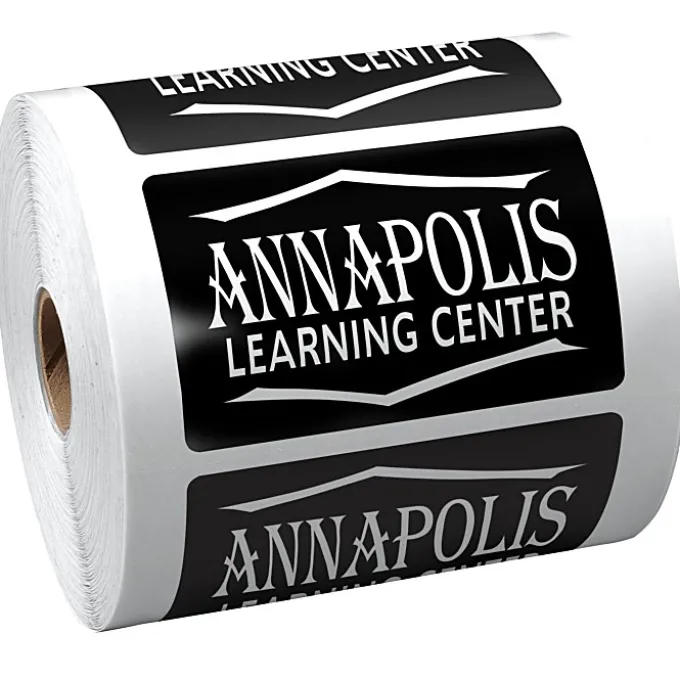 Lapel Sticker by the Roll - Rectangle - 3-1/2 inches x 2-3/16 inches