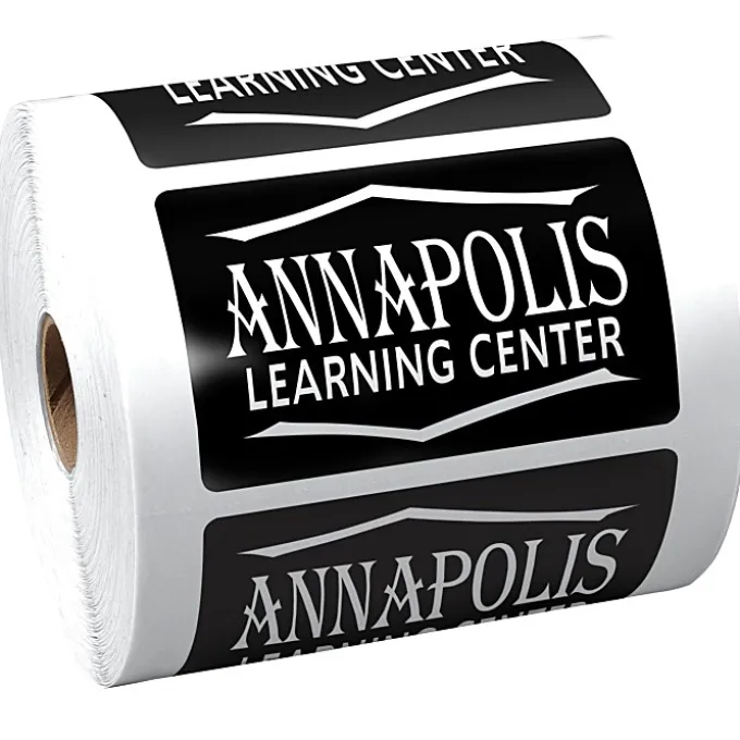 Lapel Sticker by the Roll - Rectangle - 3-1/2 inches x 2-3/16 inches