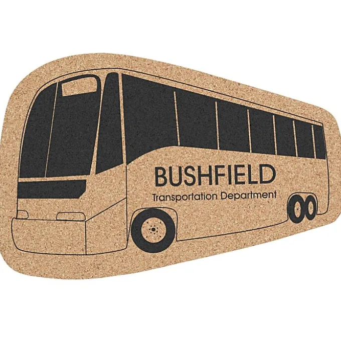 Large Cork Coaster - Bus