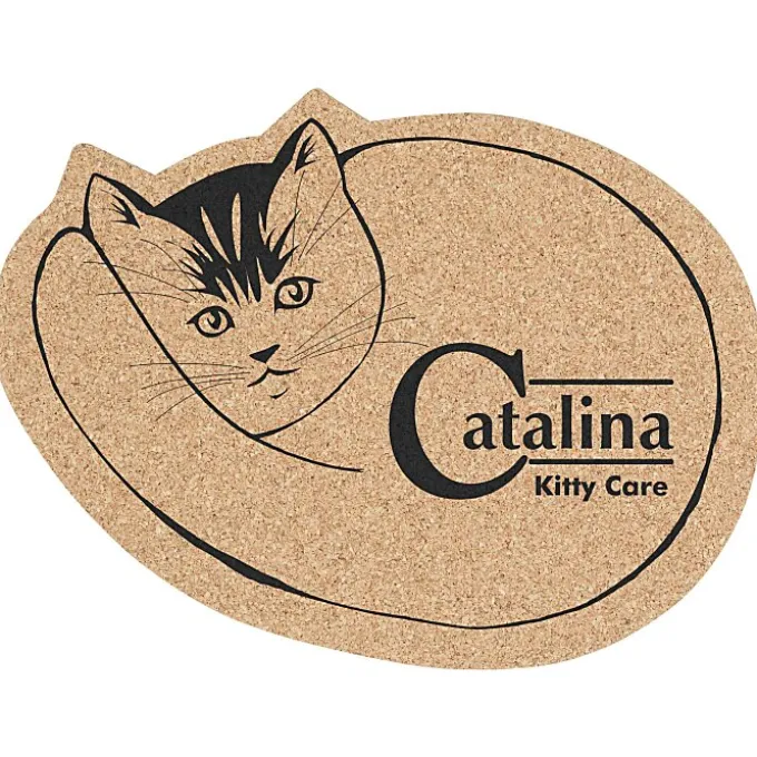 Large Cork Coaster - Cat