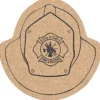Large Cork Coaster - Fire Helmet