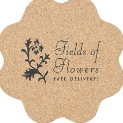 Large Cork Coaster - Flower