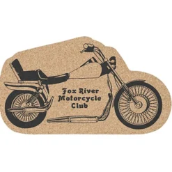 Large Cork Coaster - Motorcycle
