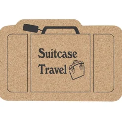 Large Cork Coaster - Suitcase