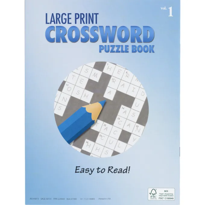 Large Print Crossword Puzzle Book - Volume 1
