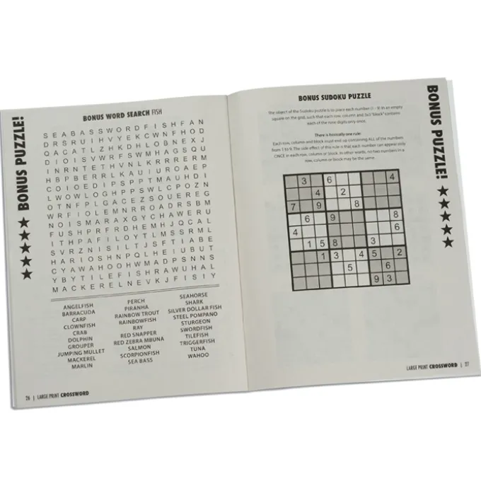 Large Print Crossword Puzzle Book & Pencil - Volume 2