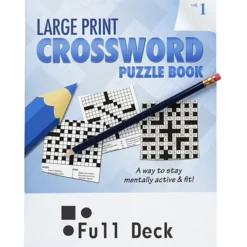 Large Print Crossword Puzzle Book & Pencil - Volume 1