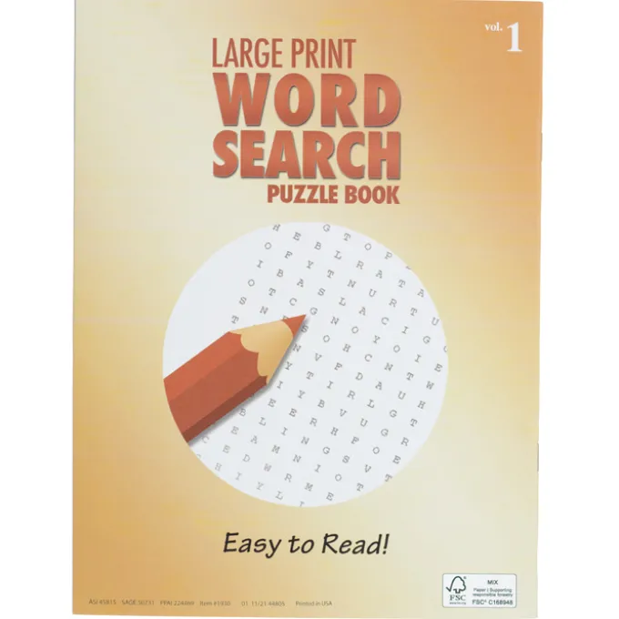 Large Print Word Search Puzzle Book & Pencil- Volume 1
