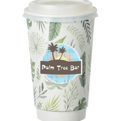 Leaf Full Color Insulated Paper Cup with Lid - 16 oz.
