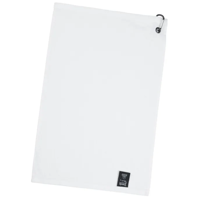 League Golf Towel with Carabiner - White