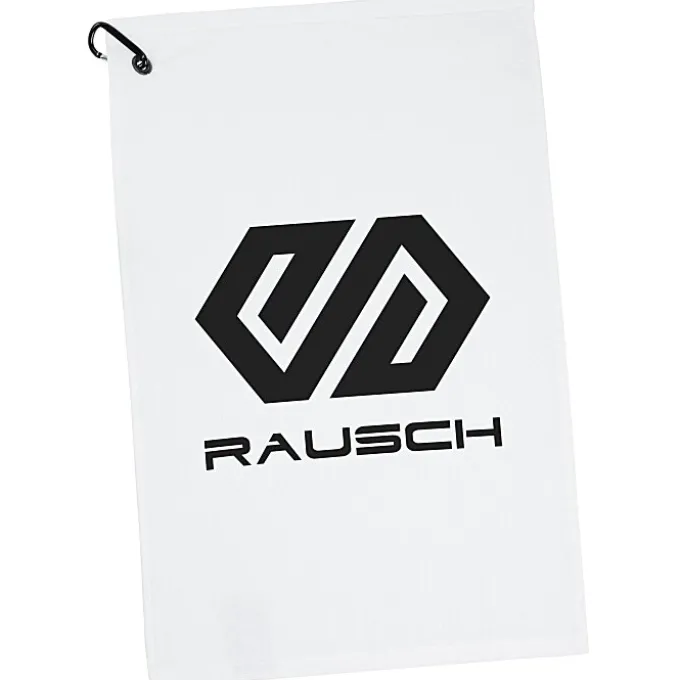 League Golf Towel with Carabiner - White
