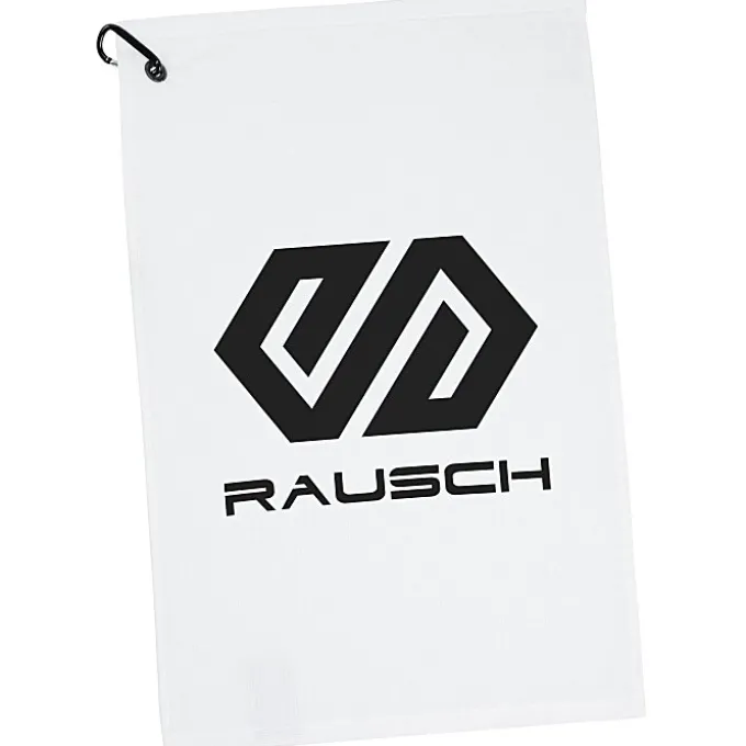 League Golf Towel with Carabiner - White - 24 hr