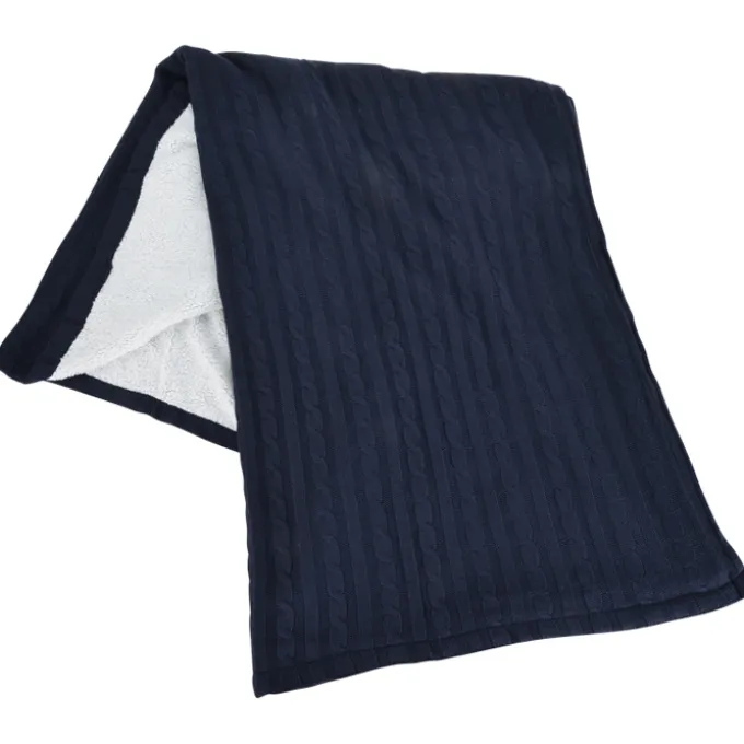 Leeman Cable Knit Sherpa Blanket