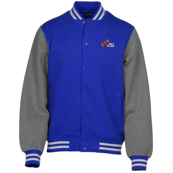 Letterman Fleece Sweatshirt Jacket - Men's