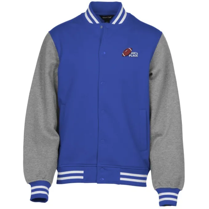 Letterman Fleece Sweatshirt Jacket - Men's