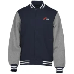 Letterman Fleece Sweatshirt Jacket - Men's