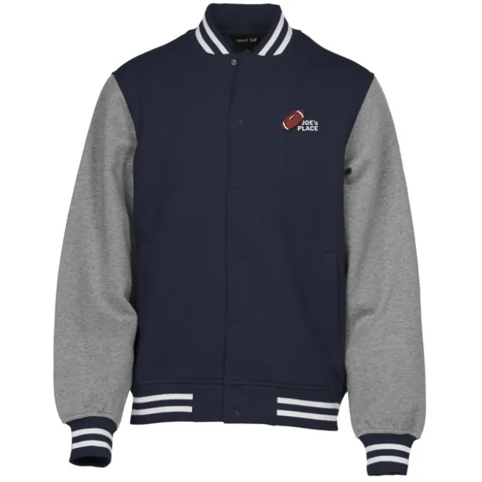 Letterman Fleece Sweatshirt Jacket - Men's