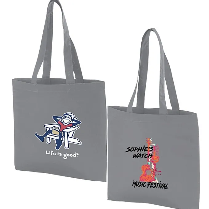 Life is Good Color Cotton Sheeting Tote - Full Color - Adirondack
