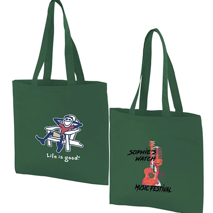 Life is Good Color Cotton Sheeting Tote - Full Color - Adirondack