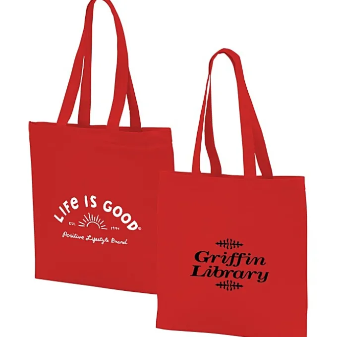 Life is Good Color Cotton Sheeting Tote - Sun