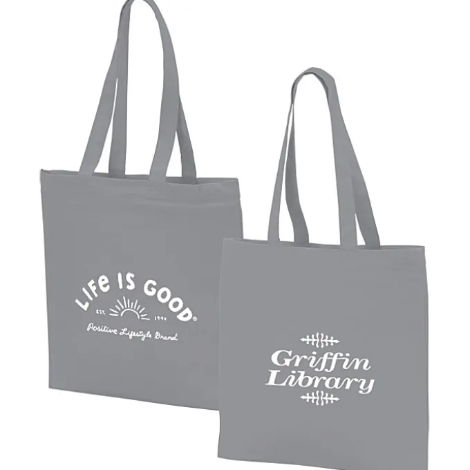 Life is Good Color Cotton Sheeting Tote - Sun