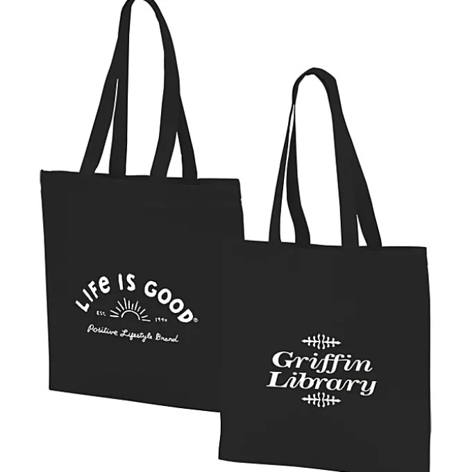 Life is Good Color Cotton Sheeting Tote - Sun