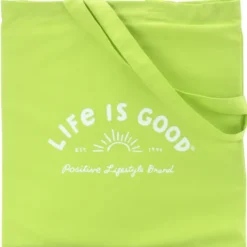 Life is Good Color Cotton Sheeting Tote - Sun