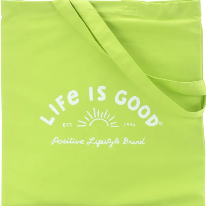 Life is Good Color Cotton Sheeting Tote - Sun
