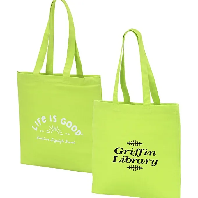 Life is Good Color Cotton Sheeting Tote - Sun