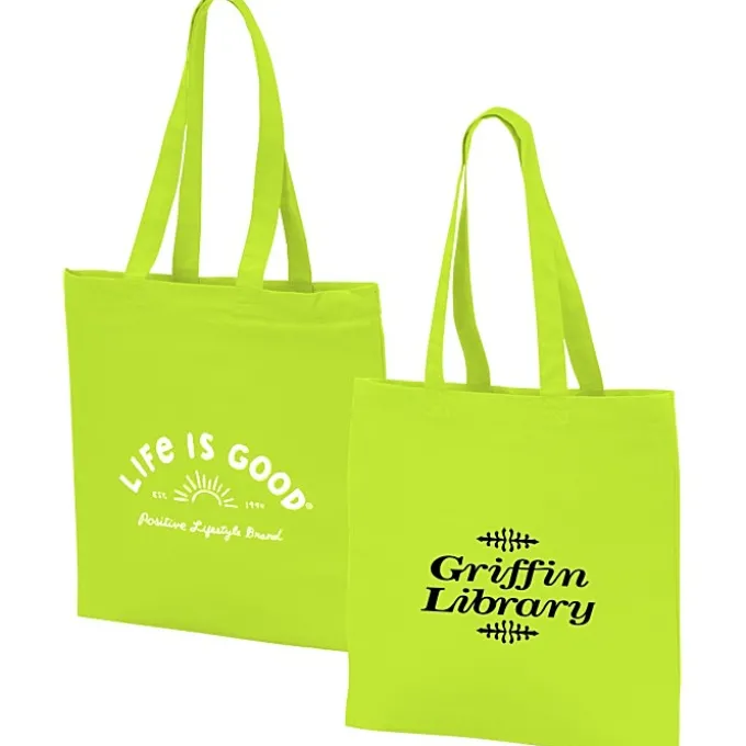 Life is Good Color Cotton Sheeting Tote - Sun