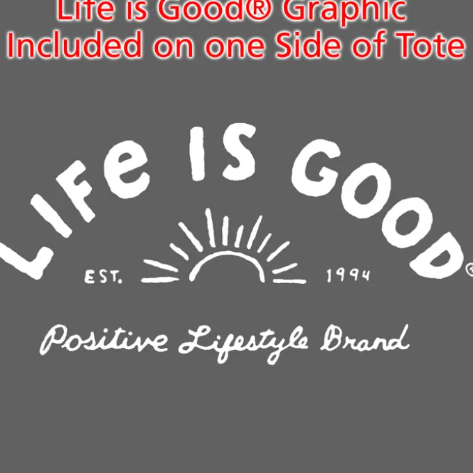 Life is Good Color Cotton Sheeting Tote - Sun