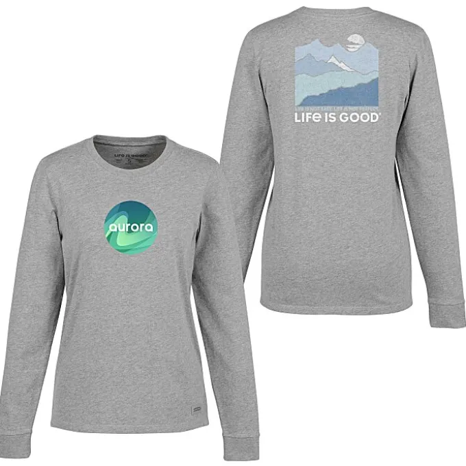 Life is Good Crusher Long Sleeve Tee - Ladies' - Full Color - Mountains