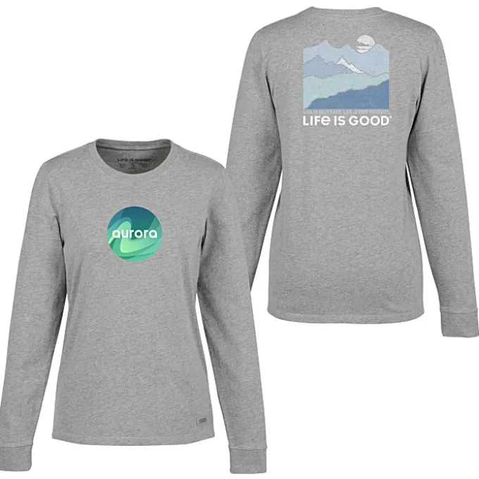 Life is Good Crusher Long Sleeve Tee - Ladies' - Full Color - Mountains
