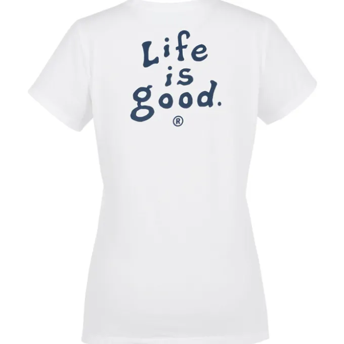 Life is Good Crusher Tee - Ladies' - Full Color - White - LIG